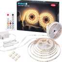 WOBANE LED Strip Lights 32.8ft Warm White, Dimmable Light Strip Kit with Remote and ETL Listed Power Supply, 600 LEDs Supper Bright Tape Lights for Room, Kitchen, Bed, Under Cabinet, Wardrobe, 3000K