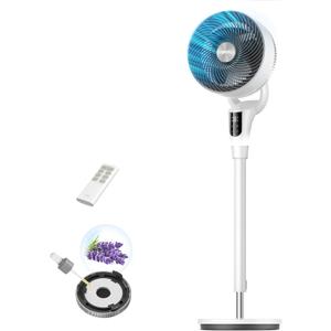 DREO Fan for Bedroom, 2026 Upgraded, 90ft Airflow, 20dB Quiet Fan, 90 Oscillating Standing Fan for Whole Room, DC Motor, 8+H Speeds, 3 Modes, 38-42'' Adjustable Height, 8H Timer, 105 Manual Vertical, 41.3 inch