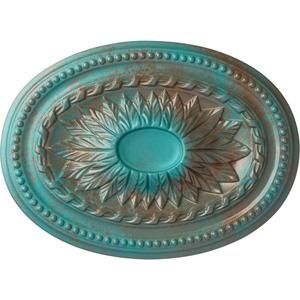 Ekena Millwork CM18SACGS Saverne Ceiling Medallion, 18 1/2 W x 13 1/2 H x 1 7/8 P, Copper Green Patina
