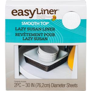 Smooth Top EasyLiner Lazy Susan Liner Kit - Easy to Install, Circular, Non Slip Shelf Liner for Lazy Susan Kitchen Cupboards and Shelves, 30 Inch Diameter, White, 2-Pack