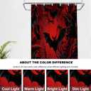 Batmerry Halloween Bats Red Animal Decor Shower Curtain, Black Animal Gothic Gloomy Map Bathroom Decor Polyester Fiber Plastic Rings Quick-Drying Waterproof for Bathtubs/Bathroom, 72x36 inches