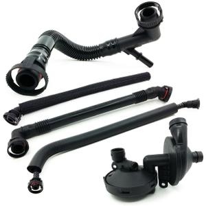 Crankcase Ventilation Valve Oil Separator Hose Compatible with BMW E46 E60 E39 X3 X5 320i, 323i, 325, 325i 328i, 330i, 525i, 528i CCV PCV Valve Ventilation Separator 5 Piece Value Kit 11611432559