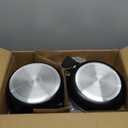 Chef Power Ceramic Cookware Sets, 10Pcs Pots and Pans Set Non Stick, Cookware Set with Stainless Steel Handle, Dishwasher & Oven Safe, Stone Black and Light Gold Handle