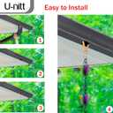 U-nitt Gutter Clip for Rain Chain Installation DIY | Gutter Adapter for Roof Downspout Chain | Water Collection | Copper Plated 4 PK, Heavy Metal, 6 X 5 inches, Adjustable, Fits 2 in Gutter Hole