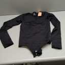 FeelinGirl Tummy Control Bodysuit for Women Long Sleeve Shapewear Thong Body Suit (Medium-Large, Black)