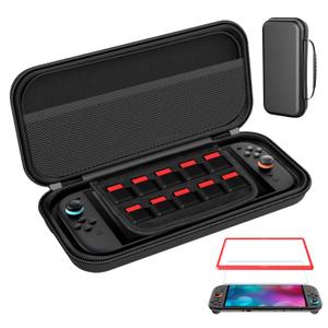 KIMHY Carrying Case for Switch 2 (2025), 2 in 1 Hard Protective Case and Screen Protector for Nintendo Switch 2, Large Capacity Travel Bag with 10 Game Card Slots and Pocket for Console & Accessories