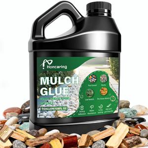 Honcaring 1 Gallon Rock and Mulch Glue for Landscaping Spray Outdoor Stone Gravel and Pea Gravel Binder Adhesive for Driveways Garden Paths Patios and Decorative Bark
