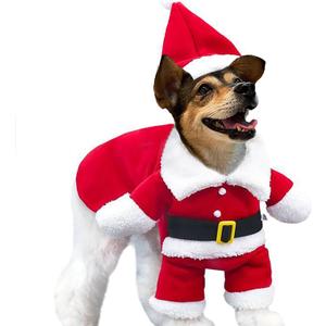 Christmas Dog Santa Costume Outfit, Xmas Puppy Santa Claus Clothes Suits Hat for Pet Dogs Cats Party New Year Funny Cosplay (Red, Small)