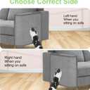 Cat Scratch Couch Protector,23.6" L*19.7" W Scratching Furniture Protector Pad,Cat Scratch Sofa Arm Sheild with Grey Natural Sisal for Protecting Couch Sofa Chair Furniture (Grey/Left Hand)
