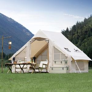 TOMOUNT Inflatable Tent Glamping Tent for Family Camping 9.8 * 6.8 * 6.5ft High 3-4 Person Air Tent with Pump Blow up