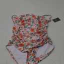 Eomenie Women's One Piece Swimsuits Tummy Control Ruched Bathing Suit 1 Piece Swimwear (Medium, Orange Floral Printed)