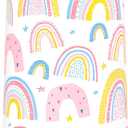 Girls Insulated Water Bottle with Covered Pop-Up Straw,16 oz Kids Cups with Stainless Steel Leak Proof for SchoolRainbow-Pink