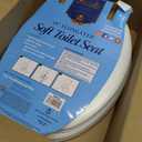 Soft Elongated Vinyl Toilet Seat, White - 19 Inch Soft Vinyl Cover with Comfort Foam Cushioning - Fits All Elongated Size Fixtures - Easy to Install Fantasia by Achim Home Decor