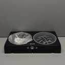 Jovrun Elevated Dog Bowls for Medium Large Size Dogs, Non-Slip Dog Feeder with 1*Stainless Steel Dishes & 1*Slow Feeder Bowl, 5 Heights Adjustable Raised Bowls to 3.15-8.66-9.84-11.02-12.2 (Black)