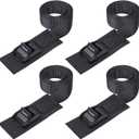 Ayaport Adjustable Cam Buckle Lashing Straps 6ft 4pack Tie Down Straps (1" x 6', Black)