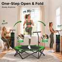 BCAN 51" BT8 Fully Foldable Bungee Rebounder Trampoline for Adults with Handle, 500 lbs Capacity, Large Jumping Area, Low-Impact Mini Exercise Trampoline for Indoor Workout, Quick Setup | FED Fitness