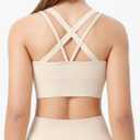 Sports Bras for Women, Criss-Cross Back, Adjustable Wire-Free Medium Support Workout Bra with Removable Cups, XXL