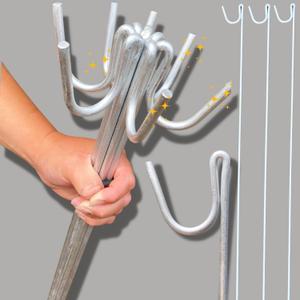 GALVANISED 10 x Premium Long Life Heavy Duty Fencing Pins for Temporary Garden Barrier Plastic Netting Mesh Deer Fence Stakes Posts Solid Metal