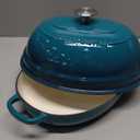 Enameled Oval Cast Iron Dutch Oven Pot with Lid, Bread Dutch Oven for Sourdough Bread Baking, Dutch Oven Bread, Bread Oven, 6QT, Darkcyan