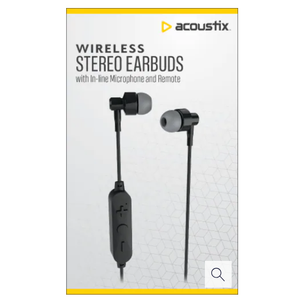 Acoustix Wireless Stereo Earbuds - Black