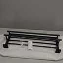 Bathroom Towel Shelf with Bar, Angle Simple Stainless Steel Bath Towel Rack, Double Towel Holder with Shelf, Wall Mount Train Rack Matte Black 23.62 Inches