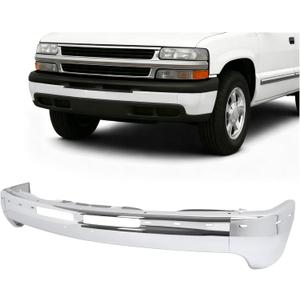 ALMULOO Front Bumper Face Bar(Split Design 3Pcs) Compatible with 2000-2006 Chevrolet Tahoe/Suburban 1500 2500&1999-2002 Chevrolet Silverado 1500 2500 3500 HD Bumper Impact Bar GM1002376 12336026