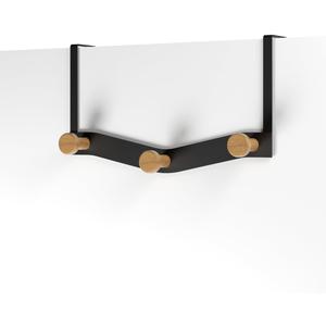 YBM HOME Black Wooden Over The Door Hanger Hooks, 3 Hooks for Hanging Clothing, Towels, Bags, Coats, Pack of 1, 2566