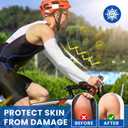 Arm Sleeves for Men Women Upf 50 Compression Arm Sleeve for UV Blocking Protection (White, M)