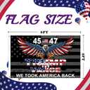 Trump 45th 47th President Flag Trump Vance Won Took America Back Flag for Yard Bedroom Garden Car Outdoor Decor with 2 Brass Grommets (black)