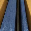 CUYOCA Storage Ottoman Bench Foldable Seat Footrest Shoe Bench End of Bed Storage with Flipping Lid, 75L Storage Space, 30 inches Linen Fabric Dark Blue