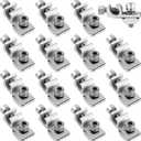 16 Pcs Solar Panel Grounding Lugs, Stainless Steel, Silver, Mount Bracket, Solar Grounding Clips