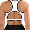 XUNYU Sports Bras for Women Open Back Workout Tops Built in Bra High Neck Longline Crop Tank Racerback Support Yoga Top Medium