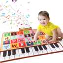 Bluejay Baby Piano Mat, Musical Keyboard Learning Toys with 26 Letters, Electronic Music Animal Touch Play Mat Toddler Toys Gifts for Boys and Girls 1 2 3 Year Old