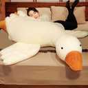 Srutirbo Giant White Goose Plush-63 in Soft Furry Swan Stuffed Animal Pillow,Huge Goose Plush Hugging Pillow Gifts for Every Age (63 in)