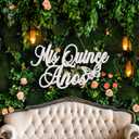 Mis Quince Años Sign Quinceañera Decorations 15th Birthday Quinceañera Party Backdrop Wooden Banner Wall Decor Sign White Mis Quince Años Birthday Gift for Wall Bedroom Photo Booth Decor Gift