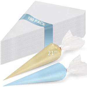 18/21/24 Inch Extra Large Piping Bags Disposable, 100 Pieces Icing Bags, Tipless Piping Bags, Thickened Pastry Bags, Non-Slip & Anti-Burst, Frosting Piping Bags for Cakes Cookies Decoration