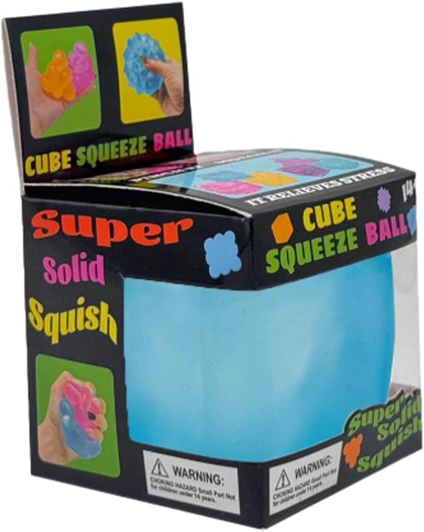Premium Big Block Cube Sensory Toy with a Super Solid Squish Nice Square Shape Anxiety Sensory Squishy Fidget Toy Ice Cube Slow Rise (Blue)