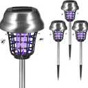4PCS Solar Mosquito Zapper Outdoor, Bug Zapper Outdoor Solar with UV Light, Bug Zapper Repellent Trap, Outside Bug Repellent Trap Used to Keep Gnat Small Flying Mosquitoes Insect Away