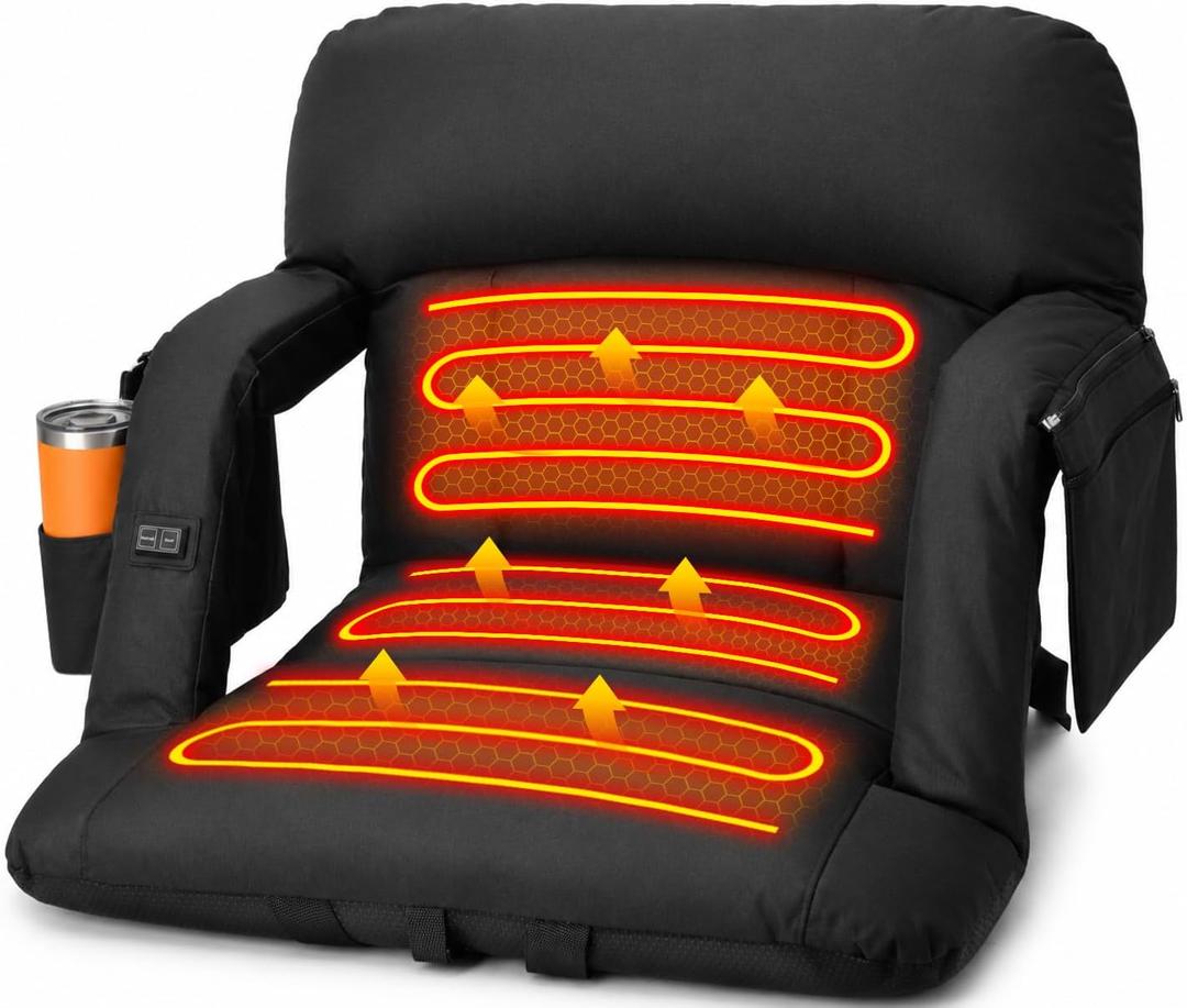 Suteck Heated Stadium Seats with Back Support 1 Pack, 23" Wide Sofa Style