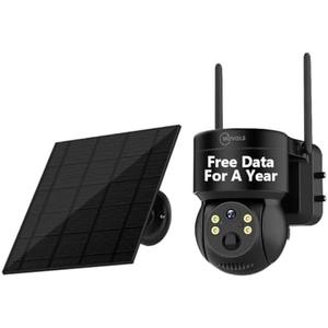 Free Data For A Year,4G LTE Cellular Wireless Security Camera,2K Solar Powered No Wifi Needed PTZ Camera,Two Way Audio, Outdoor IP66 Waterproof,PIR Motion Detection ,Color Night Vision,360 PTZ,SIM
