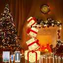 Set of 4 Lighted Night Light with Colorful Ball, Light up Atmosphere Gift Box Three-Dimensional Stack Set for Valentine's Day Party Holiday Home Outdoor Decoration