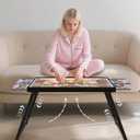 Puzzle Table with Drawers Adjustable Height 1500pcs,Foldable for Storage 3 in 1 Jigsaw Puzzle Table with Legs,Puzzle Tables for Adults with Drawers