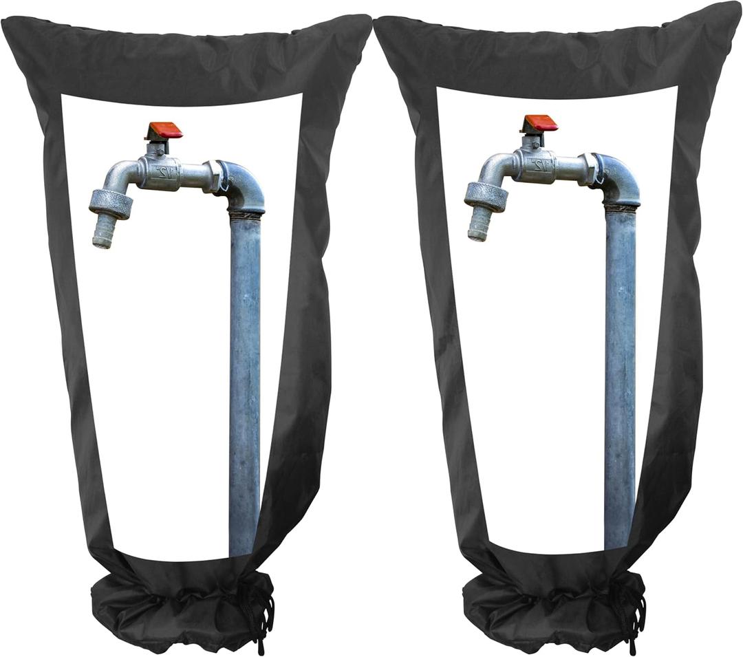 Gardzen 2 Pack XXL Outdoor Faucet Cover for Winter Freeze Protection, Pipe Covers for Winter, Long Faucet Socks 15" W x 28" H