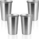SMLIXE 8 Pack 16oz Stainless Steel Pint Cup, Healthy Unbreakable and Stackable, Metal Drinking Glasses