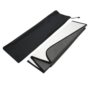 Front Car Windshield Sun Shade Compatible with 2015-2020 Ford Mustang | Custom Fit Visor Accordion Fold Style Sun Protector | Silver & Grey 1-pc Set | SS-111