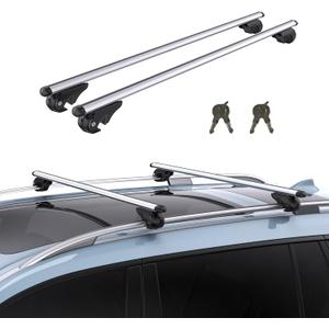 TANX Roof Rack Cross Bars with 4 Anti-Theft Locks | Heavy-Duty Universal Roof Rack (200lbs Capacity) | Universal Cross Bars That Fit Most Raised Side Rails Vehicles/SUVs (with Gap Design)
