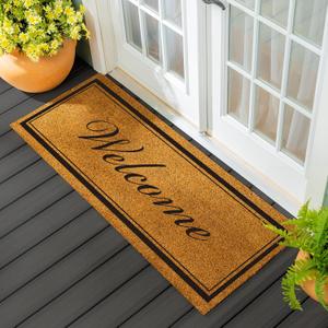 Evergreen Extra Large Coir Doormat, 2'x5' Large Front Door Mat for Double Doors, Outdoor Indoor Entrance Rug, Non-Slip Welcome Mat for Porch Patio, Housewarming Gift