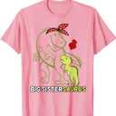 Big Sistersaurus Sister Dinosaur Baby Mother's Day T-Shirt (Pink, M)