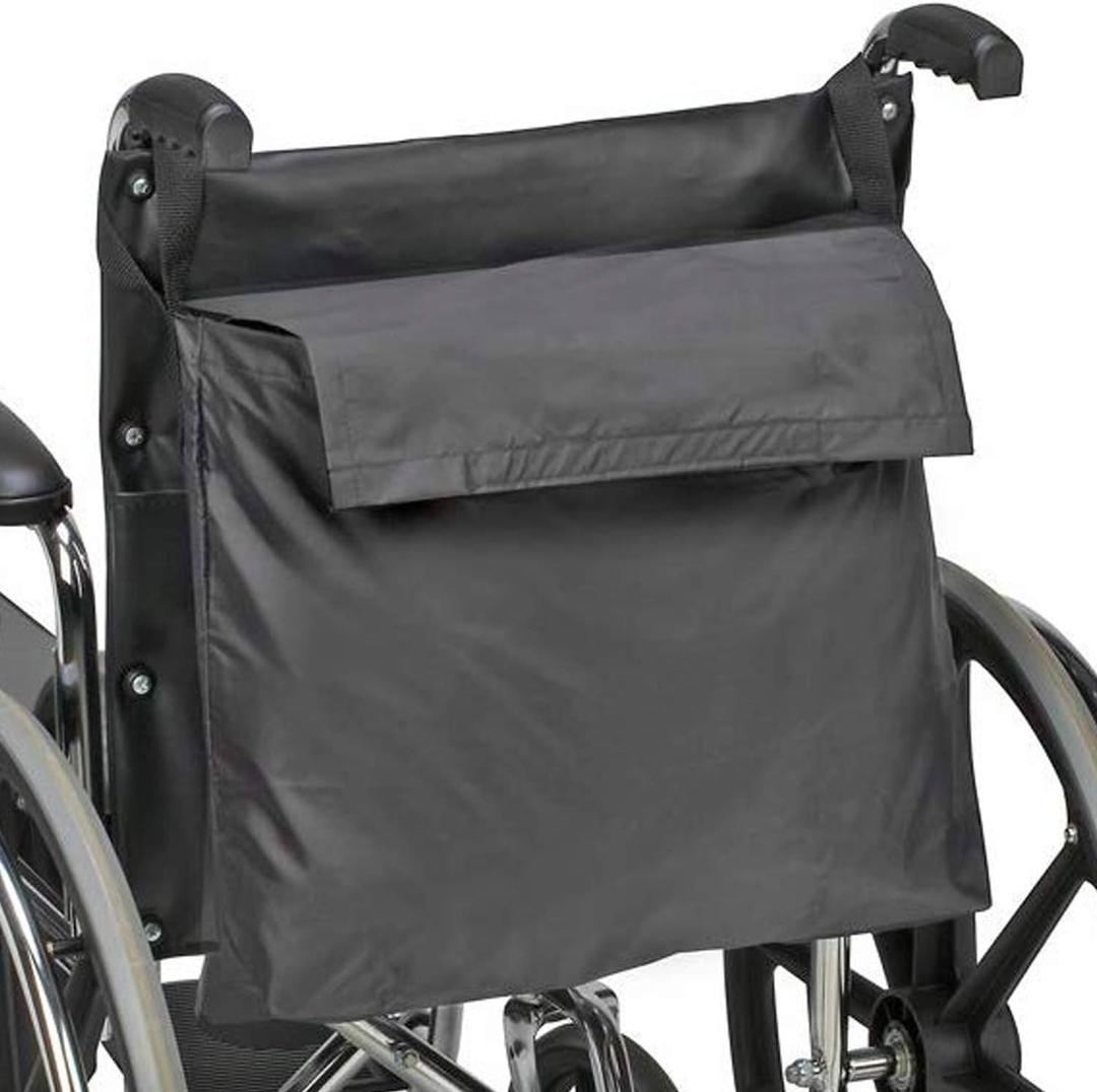 DMI Wheelchair Bag Provides Storage on Wheelchairs and Transport Chairs for Elderly and Disabled, FSA HSA Eligible, Straps for Quick and Easy Install, Black (1 Count (Pack of 1))