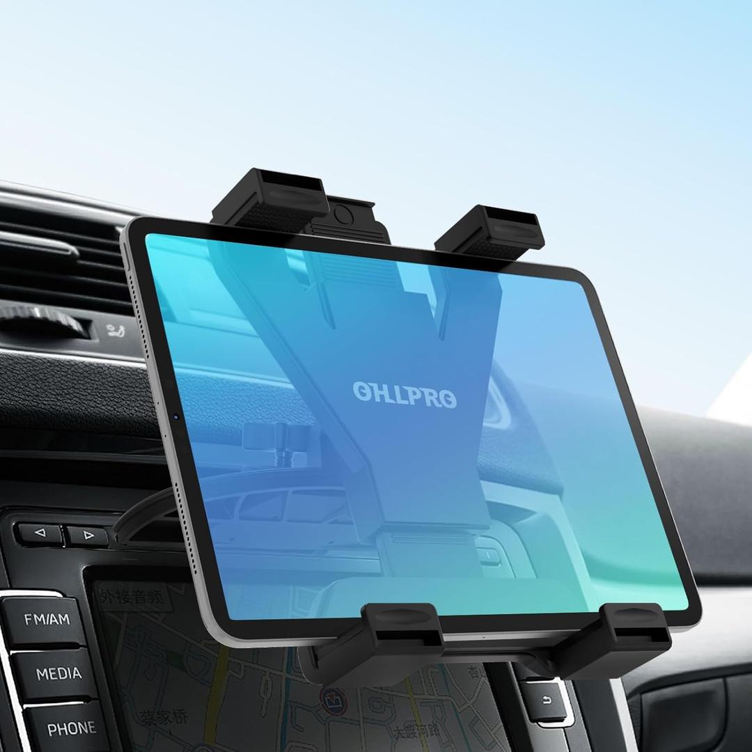 OHLPRO CD Slot Tablet Holder for Car, Universal 7-11" iPad Car Mount, Adjustable CD Player Tablet Mount for iPad mini, Air, Pro 11, Galaxy Tab, Great for Navigation & Entertainment